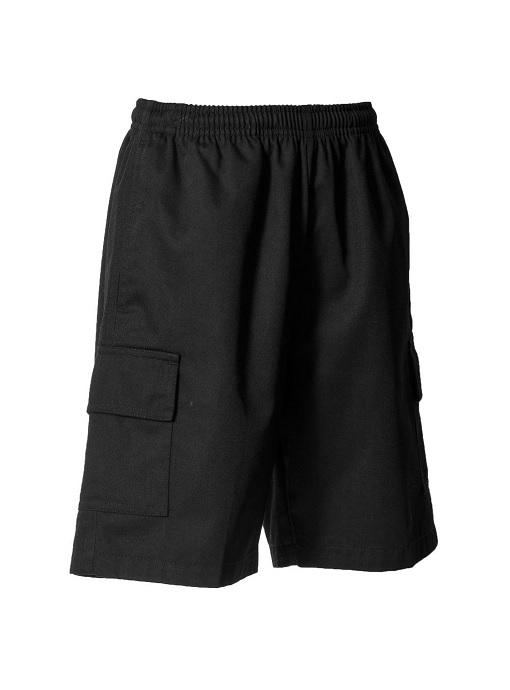 Plain Black Cargo Drill Shorts by BW - Bethells Uniforms