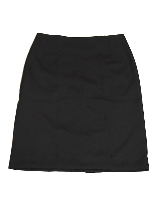Plain Black Girls Straight Knee Length Skirt with Kick Pleat by ...